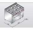 Sporák plynový 48 kW s el. rúrou 7,5 kW