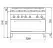 Sporák plynový 48 kW + el. rúrou 7,5 kW