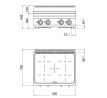 Indukčný sporáky 14 kW / 4 x horáky