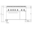 Sporák plynový 53,5 kW s el. rúrou 7,5 kW