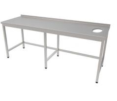 Pracovný stôl nerezový dlhý s otvorom SJV-03