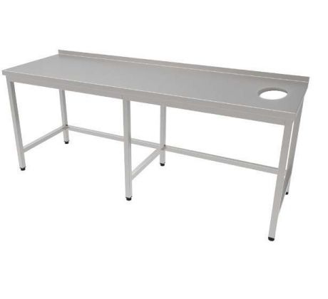 Pracovný stôl nerezový dlhý s otvorom SJV-03