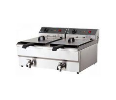 Elektrická fritéza s kohútikom – 2×10 l / HKN-FT1010N