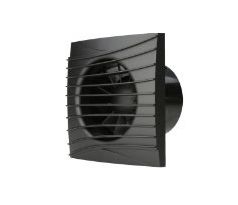 Ventilátor do kúpeľne axiálny v čiernej farbe Ø 125 mm so spätnou klapkou