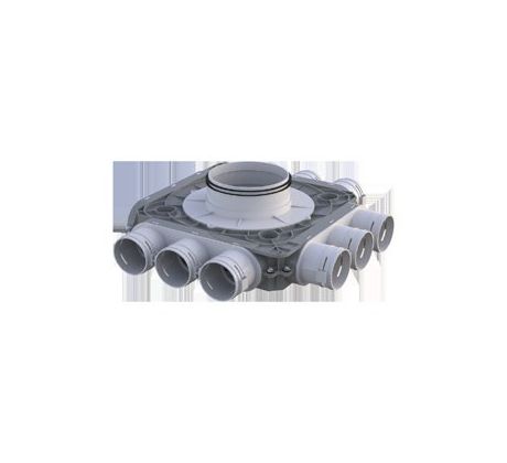Dvojitý plastový distribučný box Flexitech, Ø 75 mm, Ø 150 mm, 12 vývodov