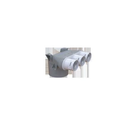 Plastový konektor do stropu Flexitech CPMC, 2 vývody s Ø 75 mm, príruba Ø 125 mm