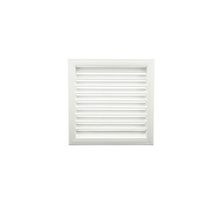 Plastová ventilačná mriežka biela s pevnou žalúziou 214x214 mm