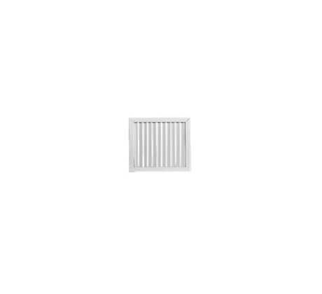 Plastová ventilačná mriežka biela s pevnou žalúziou 603x303 mm
