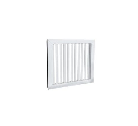 Plastová ventilačná mriežka sivá s pevnou žalúziou 392x366 mm