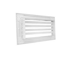 Vetracia mriežka kovová Dalap GMAS s nastaviteľnou žalúziou 400x400 mm, biela