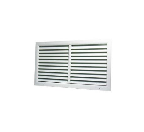 Vetracia mriežka z extrudovaného hliníka s výstuhou 500x250 mm, biela