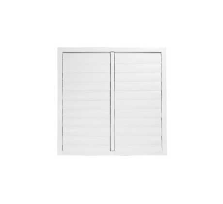 Kovová vetracia mriežka so gravitačnými lamelami bez príruby 655x655 mm, biela