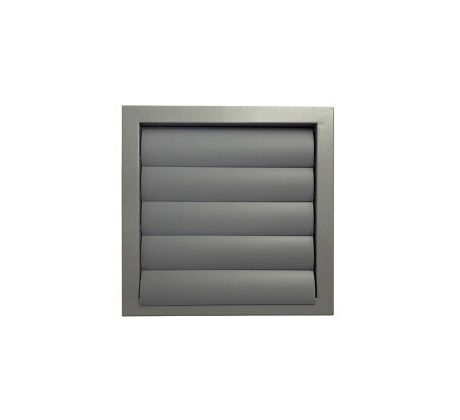 Kovová vetracia mriežka so samotiažnymi lamelami bez príruby 350x350 mm, sivá