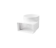 Plastová redukcia 90° z okrúhleho na hranaté potrubie Ø 100 mm / 204x60 mm