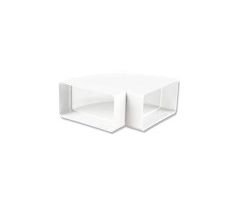 Plastové koleno hranaté horizontálne 90°, 110x55 mm