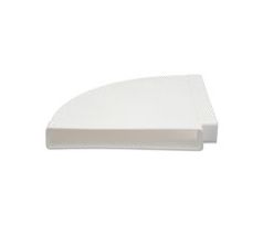 Plastové koleno hranaté horizontálne 90°, 220x90 mm