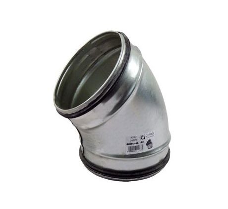 Kovové koleno okrúhle 45° s tesniacou gumou Ø 100 mm