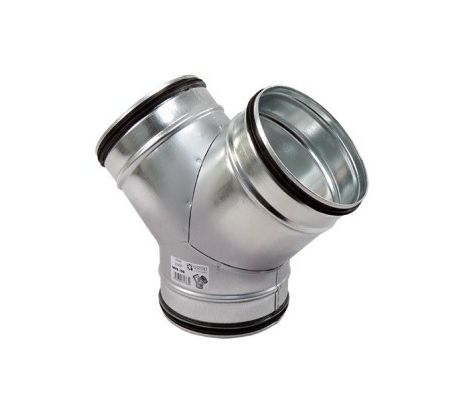 Kovová odbočka "Y" s tesniacou gumou Ø 450 / Ø 450 mm