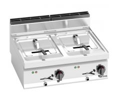Dvojitá elektrická fritéza - 10+10 l - 12kW - s vypúšťacím kohútikom – EFB873E-10+10