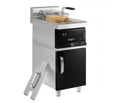 Elektrická fritéza - 10 l - 12,0 kW - manuálne ovládanie - čierna - s vypúšťacím kohútikom - na podstavci – EFK473H-10ND#GK466T