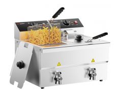 Elektrická dvojitá fritéza - 8+8 L - 6,5 kW - s výpustným kohútikom – EFMH8+8