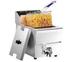 Elektrická fritéza - 8 L - 3,25 kW - s vypúšťacím kohútikom – EFK344-12N