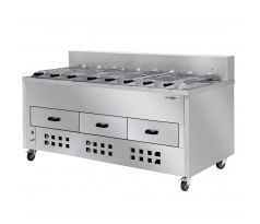 Gril na drevené uhlie/gril na kurčatá - 1800 mm - s 8 špízmi – HKGRE8