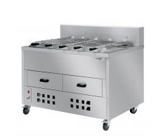 Gril na drevené uhlie/gril na kurčatá - 1200 mm - s 5 špízmi – HKGRE5