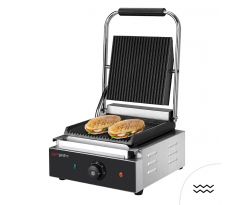 Kontaktný gril / hamburger gril - 2,2 kW - drážkovaný hore aj dole - Grilovacia plocha: 235x225 mm – KGJ432
