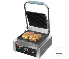 Kontaktný gril / hamburger gril - 2,2 kW - drážkovaný hore aj dole - Grilovacia plocha: 230x230 mm – KGKB100