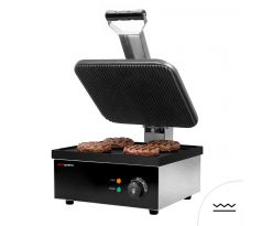 Kontaktný gril / hamburger gril - 2,2 kW - drážkovaný hore aj dole - Grilovacia plocha: 350x330 mm – KGJ13