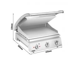 ROBAND | Kontaktný gril | Gril na hamburgery - 2,2 kW - horná a spodná časť hladká - grilovacia plocha: 375x275 mm – KGGLL442