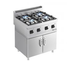 Plynový sporák - Mario 700 - 800x700x1 000 mm - 23 kW - 4 horáky - so spodnou skrinkou s 2 dverami – GHK800-E#UBK800-E