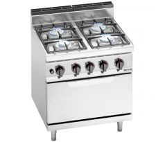 Plynový sporák - 21,5 kW - 4 horáky - s plynovou rúrou statickou - 7,8 kW – GHB879M+GB8