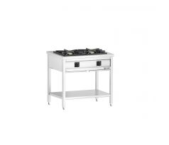 Plynový sporák - Giuseppe 600 - 900x600x850 mm - 17 kW - 2 horáky - s otvoreným podstavcom – GHK2
