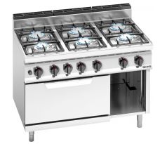 Plynový sporák - 33,5 kW - 6 horákov - s plynovou statickou rúrou - 7,8 kW – GHB179M+GB8