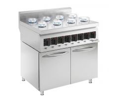 Plynový sporák Künefe - 800x700x850 mm - 22 kW - 8 horáky - so spodnou skrinkou s 2 dverami – KGUT873#UT875