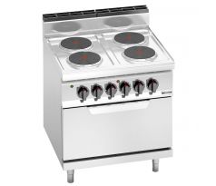 Elektrický sporák - 10,4 kW - 4 okrúhle platničky - vr. elektrické rúry, statické - 7,5 kW – EHB879E+EB8S