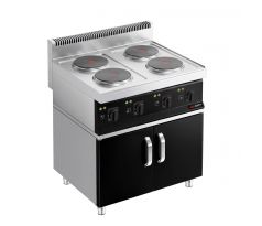 Elektrický sporák - Mario 700 - 800x700x1 000 mm - 12,8 kW - 4 platne - so spodnou skrinkou s 2 dverami – EHK873E#GK866T