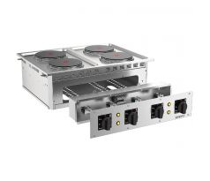 Elektrický tálový sporák - 800x765x265 mm - 10,4 kW - 4 platne okrúhle – EEH873M