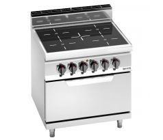 Infračervený sporák - Lorenzo 700 - 800x714x1 040 mm - 20,30 kW - 4 platne - s elektrickou rúrou (statická) - 7,5 kW - rúra GN 2/1 – EIB879M-N+EB8S