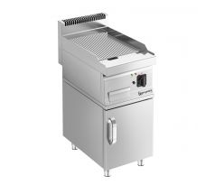 Profesionálna elektrická grilovacia platňa - 3,6 kW - Ryhovaný - grilovacia plocha: 395x535 mm - 1 zóna - so spodnou skrinkou s 1 dvierkami – EBGK400-E#UBK400-E