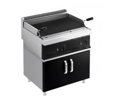Lávový plynový gril - 7 kW - liatinový rošt - samostatne stojaci model - hĺbka 700 mm - čierne vyhotovenie - vrátane spodnej skrinky s 2 dverami – GLK873C#GK866T