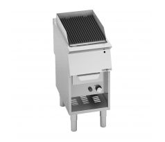 Plynový vodný gril - 9 kW - hĺbka 730 mm - liatinový rošt - samostatne stojaci model - nehrdzavejúca oceľ - vrátane podstavca – GWGB479M