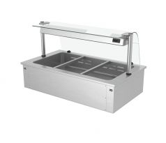 Vstavaná Bain Marie - 1800 mm - 3x GN 1/1 - 2,19 kW - s hygienickým krytom – BA116C