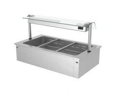 Vstavaná Bain Marie - 1000 mm - 3x GN 1/1 - 2,19 kW - s hygienickým krytom – BA116B