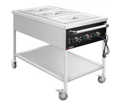 Termovozík Bain Marie - 3 kW - 3x GN 1/1 - teplota vaní nastaviteľná samostatne - s vypúšťacím kohútikom – TWK1760TD